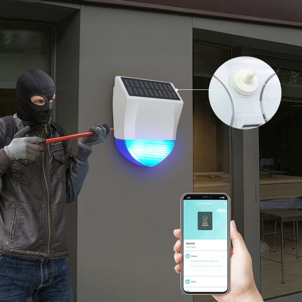 Outdoor Lighting Zigbee - Bezprzewodowy alarm solarny z funkcją syreny,