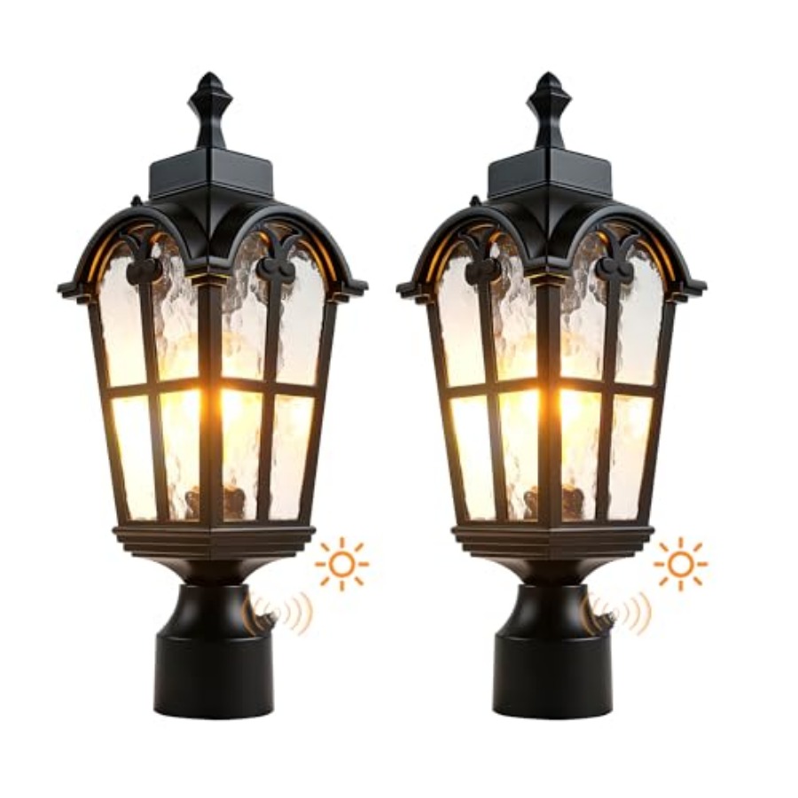 Outdoor Lighting Battery - Zewnętrzne lampy słupkowe z czujnikiem, wodoodporne,