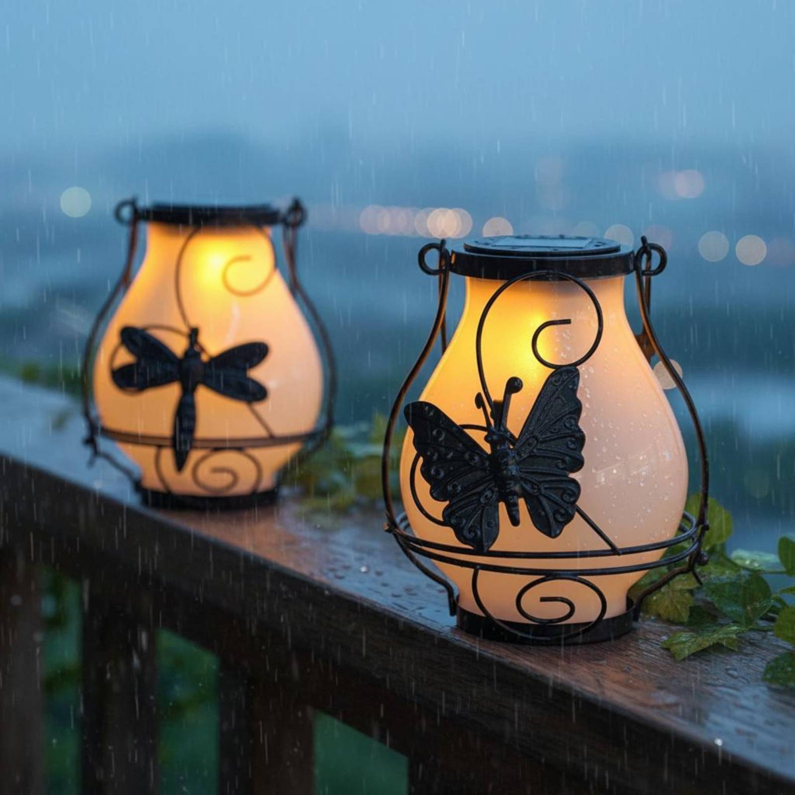 Outdoor Lighting Battery - Solarna latarenka w kształcie motyla, wodoodporna,