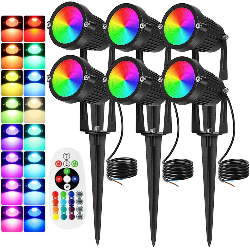 Outdoor Lighting For Garden - Oświetlenie krajobrazowe RGBW 10W z pilotem,