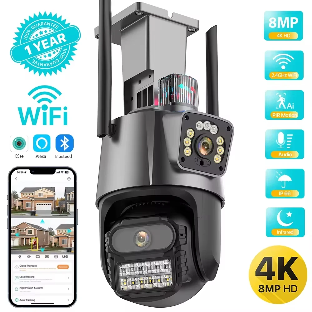 Zewnętrzna kamera PTZ Wi-Fi 4K – Outdoor Lighting No Electricity recenzja i cena
